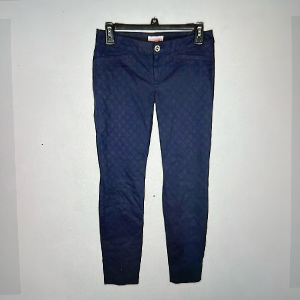 Lilly Pulitzer Kelly Textured Ankle Length Pants Size 10 Navy